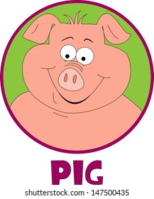 Pig Chinese horoscope sign. Vector illustration.