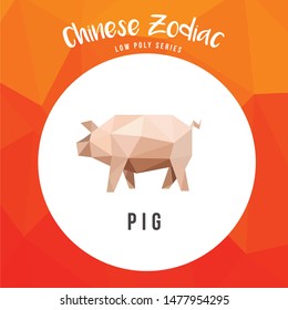 PIG CHINESE ZODIAC ANIMALS LOW POLY LOGO ICON SYMBOL. TRIANGLE GEOMETRIC POLYGON