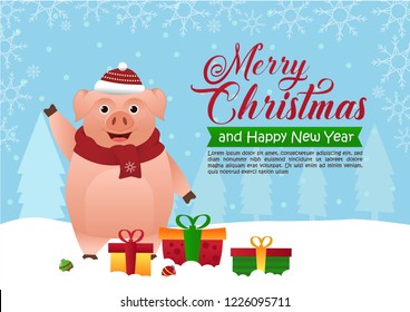 Pig Christmas Banner