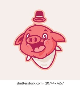 pig close up illustration, perfect used for logo, icon, mascot or etc