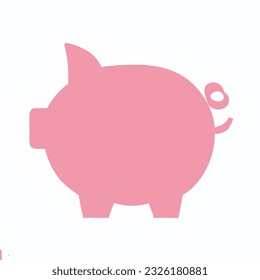 Pig Coin Saver Silhouette Vector, Finance Vector