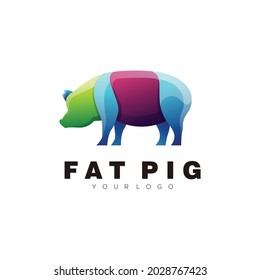 Pig colorful illustration Abstract Logo Design