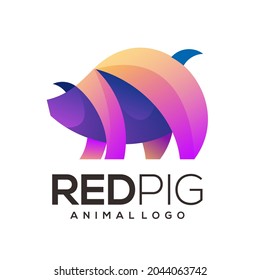 Pig Colorful Logo Illustration Abstract