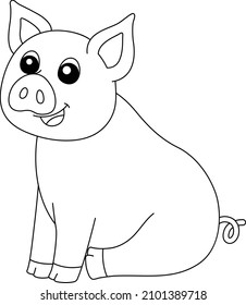 Pig Coloring Page Isolated Kids Stock Vector (Royalty Free) 2101389718 ...