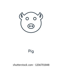 Pig concept line icon. Linear Pig concept outline symbol design. This simple element illustration can be used for web and mobile UI/UX.