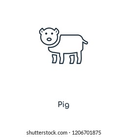 Pig concept line icon. Linear Pig concept outline symbol design. This simple element illustration can be used for web and mobile UI/UX.