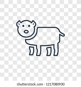 Pig concept vector linear icon isolated on transparent background, Pig concept transparency concept in outline style