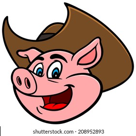 Pig with Cowboy Hat