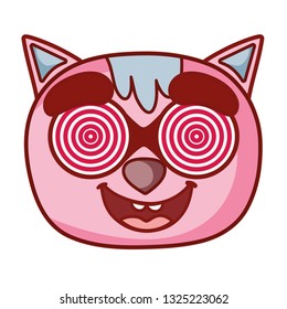 pig crazy with glasses fools day character