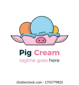 Vektorgrafik-Logo-Design-Symbol für Schweinecreme