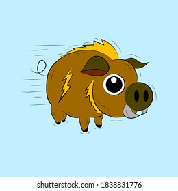 pig, Cute baby animal character illustration for kid t-shirt design or background