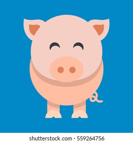 pig cute flat animal 