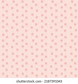 Pig cute footprint seamless pattern. Vector illustration for children. Hand drawn piglets traces naive in childish style.