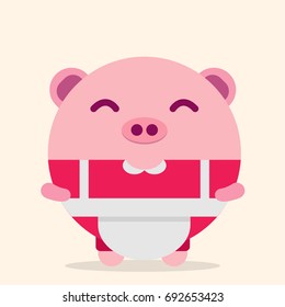 Pig cute illustration. pig vector icon