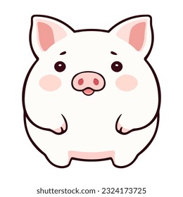 pig cute little animal vector illustration