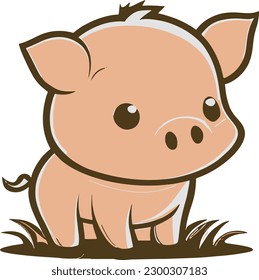 A Pig Cute ,Vector, T-Shirt,Animals