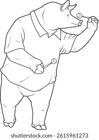 Pig Darts Dart Animal Vector Graphic Art Illustration
