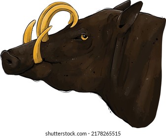 pig deer, a rare endemic animal from Indonesia