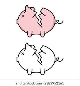 The pig is depicted in a simplified, friendly style, making it suitable for a variety of creative projects. suitable for coloring book, sticker, t-shirt, mug. Eps 10

