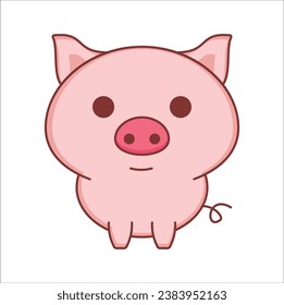 The pig is depicted in a simplified, friendly style, making it suitable for a variety of creative projects. suitable for coloring book, sticker, t-shirt, mug. Eps 10

