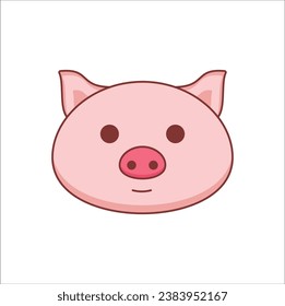 The pig is depicted in a simplified, friendly style, making it suitable for a variety of creative projects. suitable for coloring book, sticker, t-shirt, mug. Eps 10

