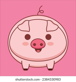 The pig is depicted in a simplified, friendly style, making it suitable for a variety of creative projects. suitable for coloring book, sticker, t-shirt, mug, etc. Eps 10

