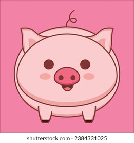 The pig is depicted in a simplified, friendly style, making it suitable for a variety of creative projects. suitable for coloring book, sticker, t-shirt, mug. Eps 10

