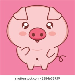 The pig is depicted in a simplified, friendly style, making it suitable for a variety of creative projects. suitable for coloring book, sticker, t-shirt, mug. Eps 10

