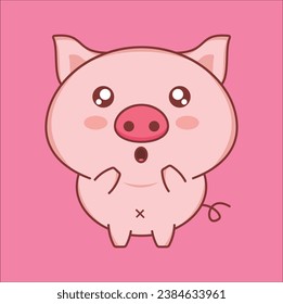 The pig is depicted in a simplified, friendly style, making it suitable for a variety of creative projects. suitable for coloring book, sticker, t-shirt, mug. Eps 10

