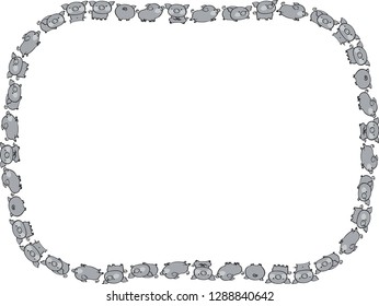 Pig Design Border Vector: Vector De Stock (libre De Regalías ...