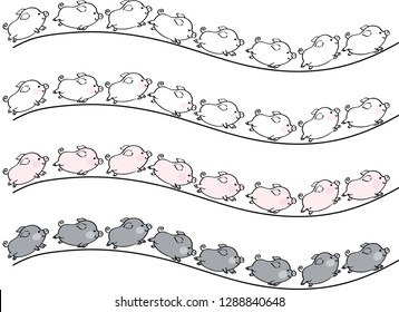 Pig Design Border Vector Stock Vector (Royalty Free) 1288840648 ...