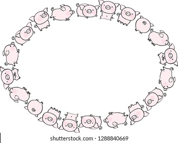 pig design border vector