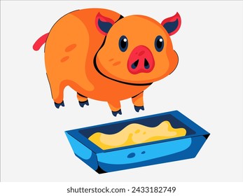pig design with modern illustration concept style for badge animal sticker illustration