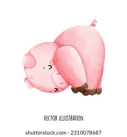 Schweine mit Yoga-Kollektion, Vektorgrafik