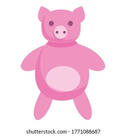 Pig doll icon. Cartoon of pig doll vector icon for web design isolated on white background