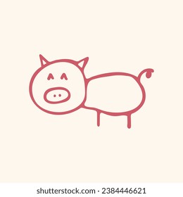 pig doodle illustration hand drawing cartoon characters