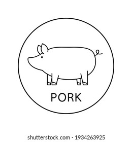 Pig doodle logo design. Pig vector. Pig symbol.