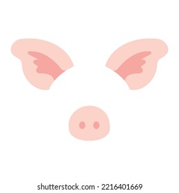 Pig ear color on a white background. Vector illustration