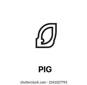 vector de icono de orejas de cerdo. Signo de estilo lineal para concepto móvil y diseño web. ilustración del símbolo de las orejas de cerdo. Gráficos vectoriales de píxeles - Vector.