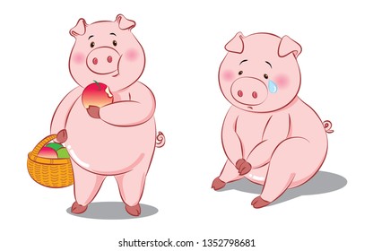 Pig Eat And Pig Sad