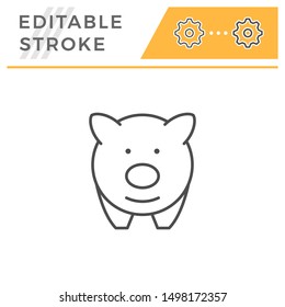 Pig editable stroke line icon