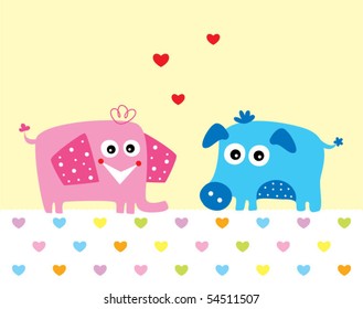 pig and elephant couple