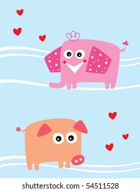 pig and elephant couple