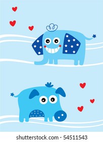 pig and elephant couple