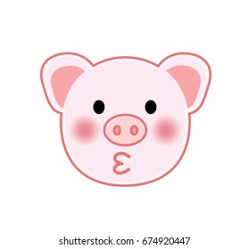 Pig Emoji - Kissing Face