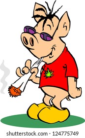 the pig is enjoying