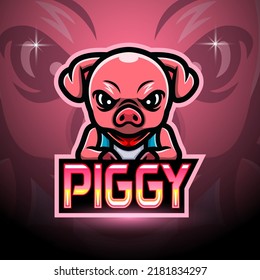 Pig esport logo mascot design