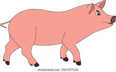 a pig with evil face walking araound.