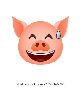 Pig in eyes with hearts emoji icon. Element of new year symbol icon for mobile concept and web apps. Detailed Pig in eyes with hearts emoji icon can be used for web and mobile