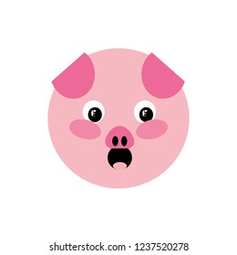 Pig face for 2019 christmas vector illustration
